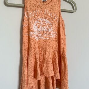 RUUM Girls Size 10 Peach Tropical Tank Dress